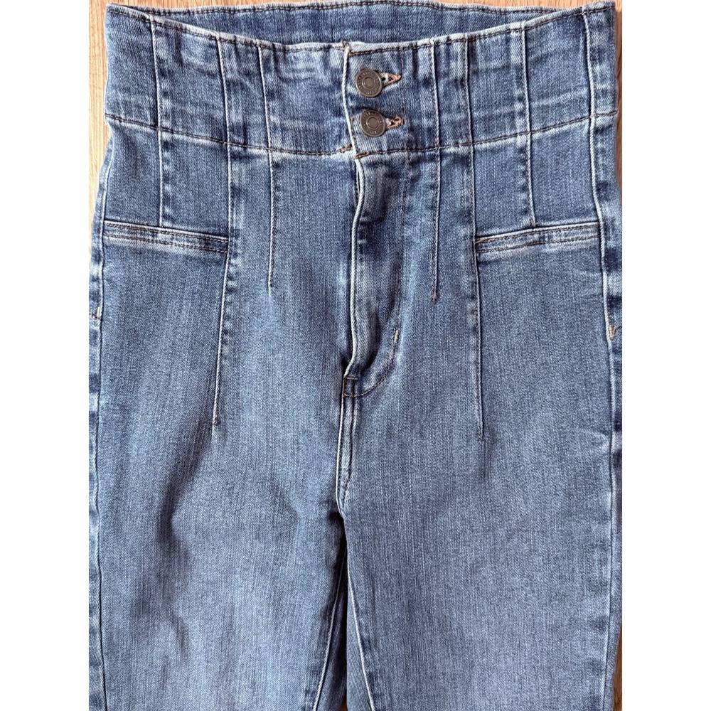 We the Free People Flare High Rise‎ Jeans Size 27 Boho Hippie Med Blue Wash - Picture 2 of 8
